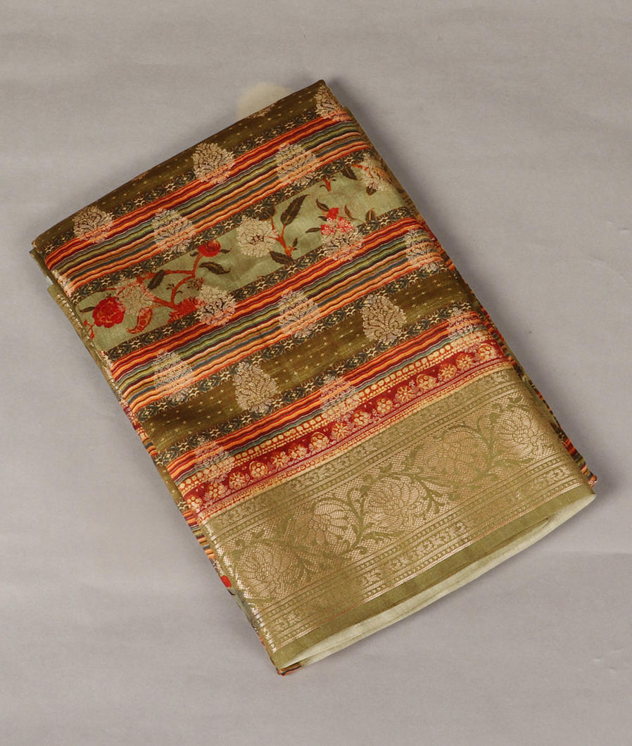 Green Chaniya Silk Saree T293071-image