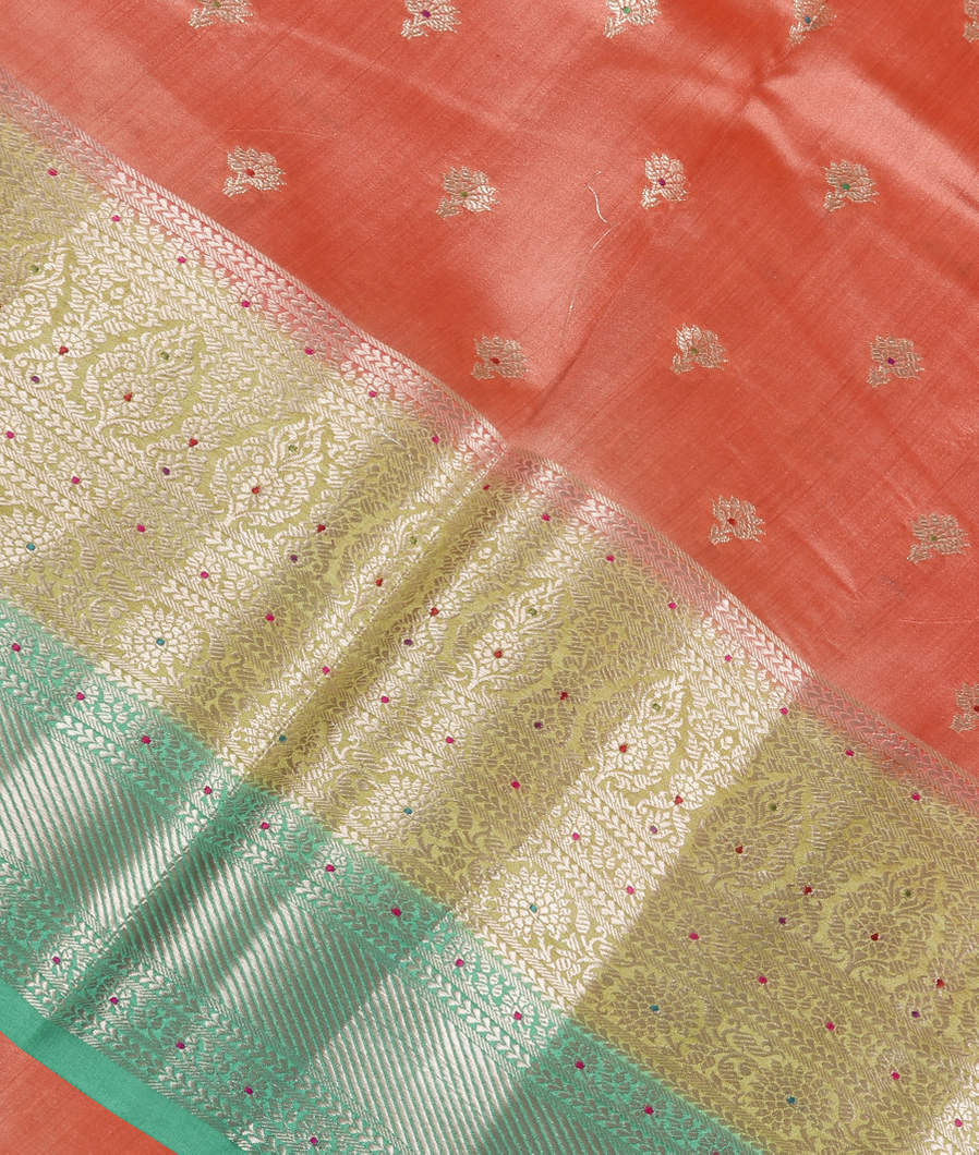 Peach Chaniya Silk Saree T3538934