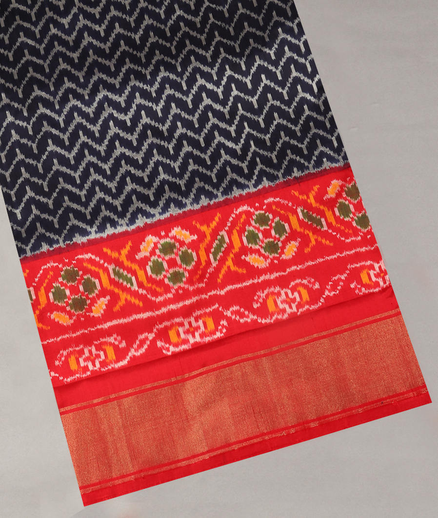 Blue Ikat Silk Saree T357181-image
