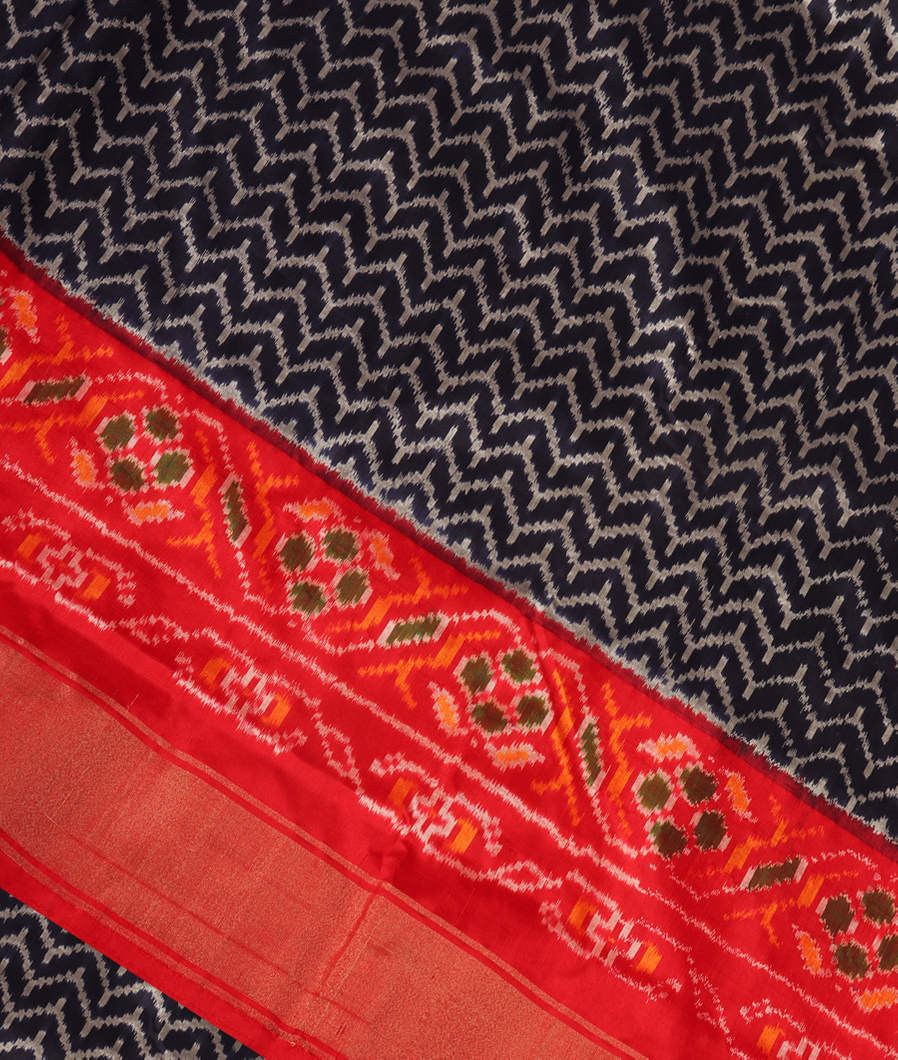 Blue Ikat Silk Saree T3571815
