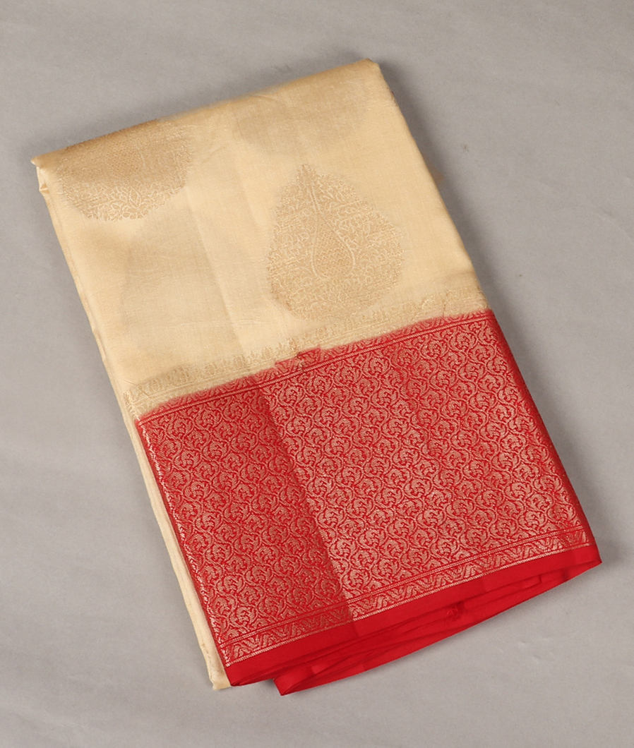 Cream Chaniya Silk Saree T376434-image