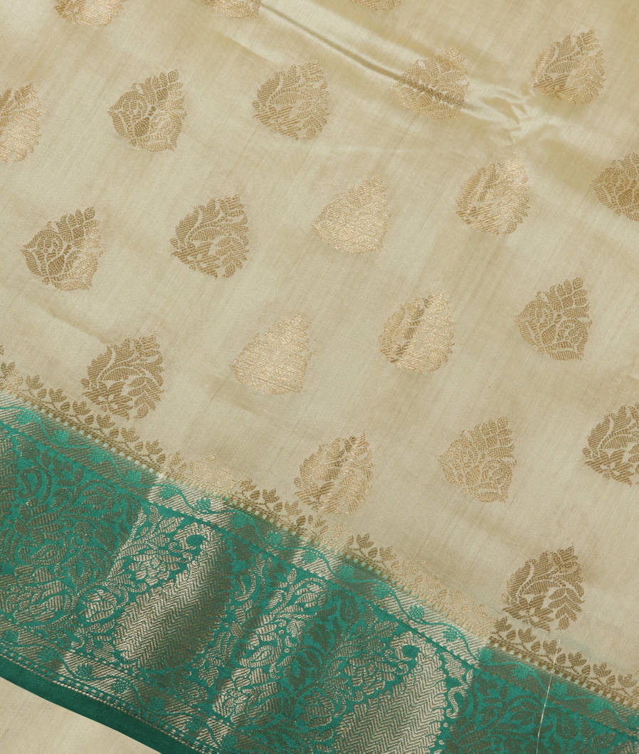 Cream Chaniya Silk Saree T3795614