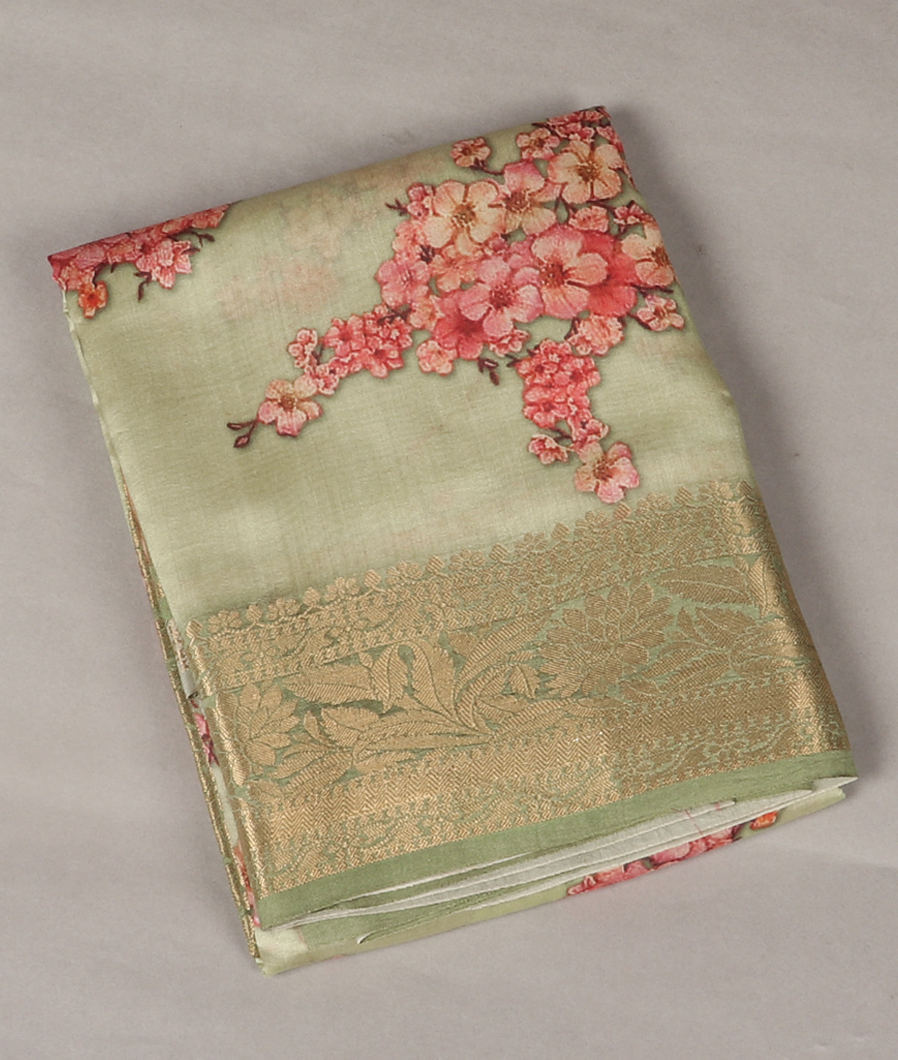 Green Chaniya Silk Saree T347663-image