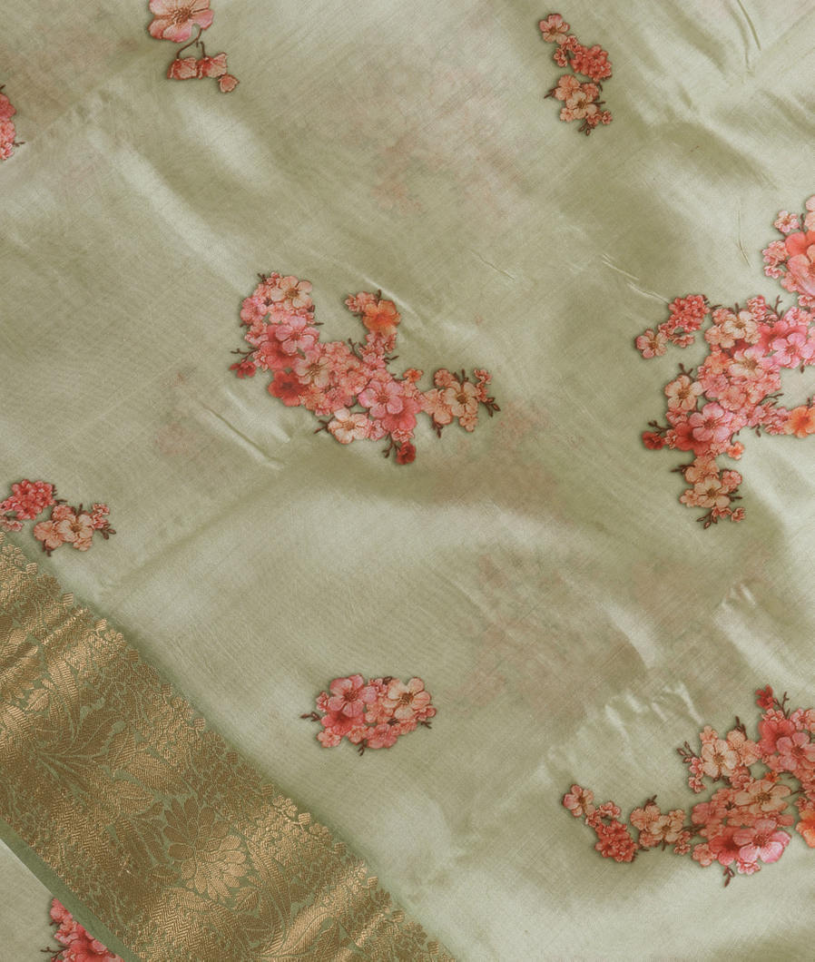 Green Chaniya Silk Saree T3476634