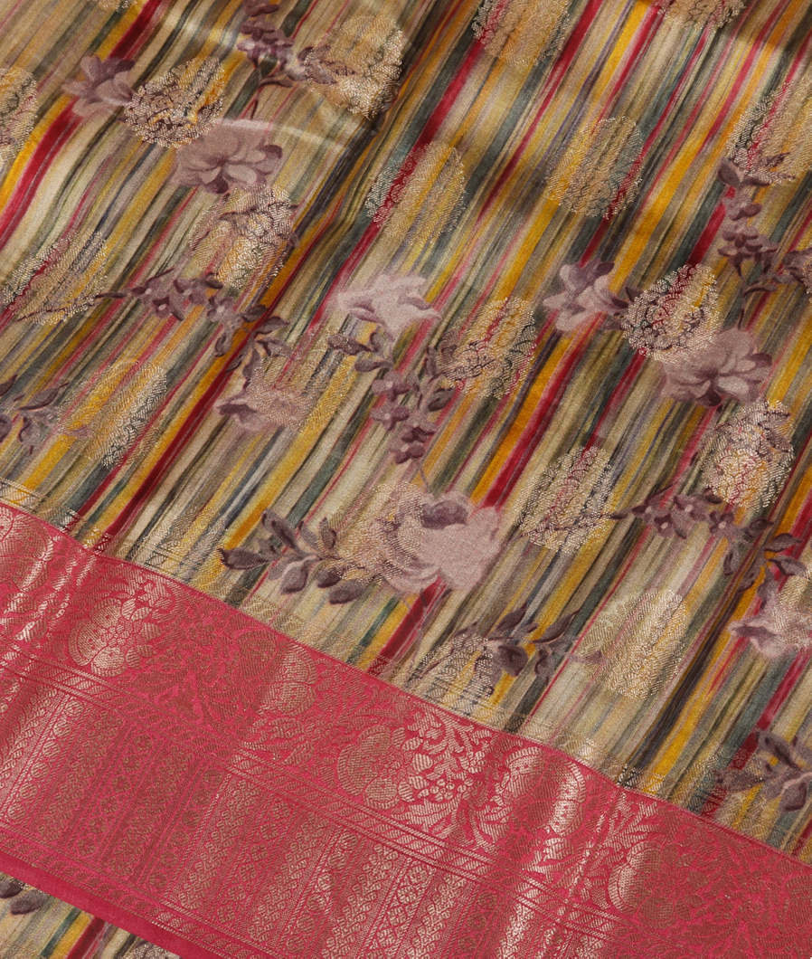 Multicolour Chaniya Silk Saree T3802274