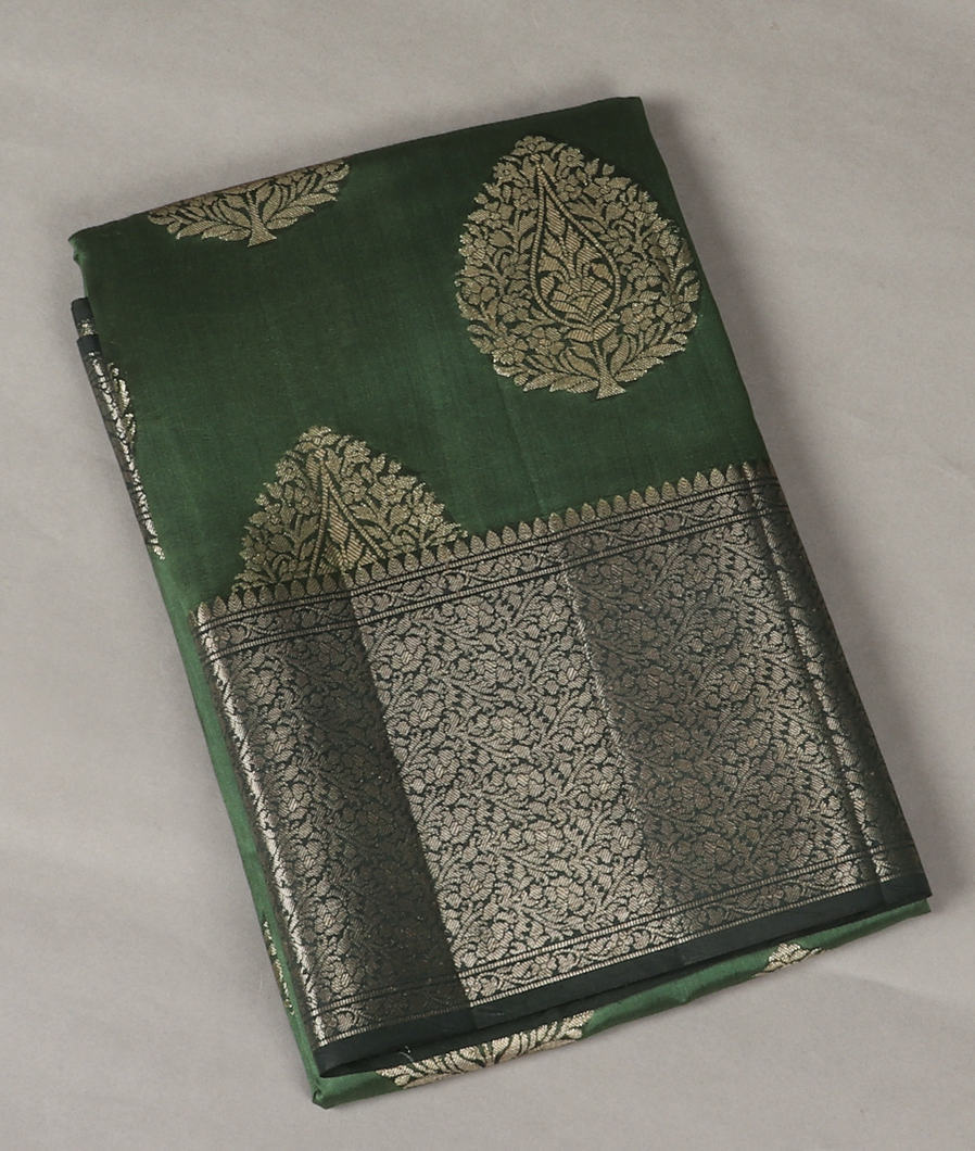 Green Chaniya Silk Saree T370396-image
