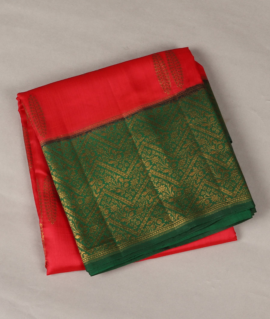 Red Chaniya Silk Saree T357566-image