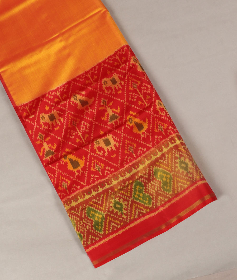 Yellow Patola Silk Saree T327381-image