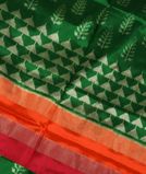Green Ikat Silk Saree T3332545
