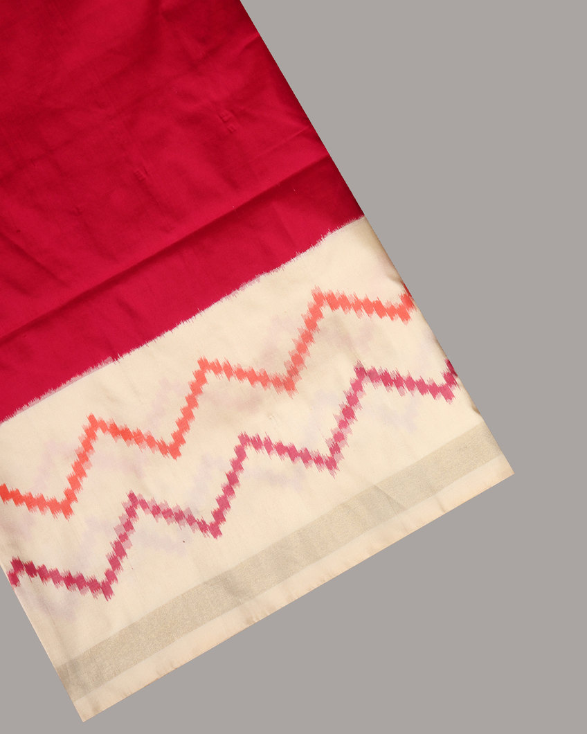 Magenta Ikat Silk Saree T359348-image