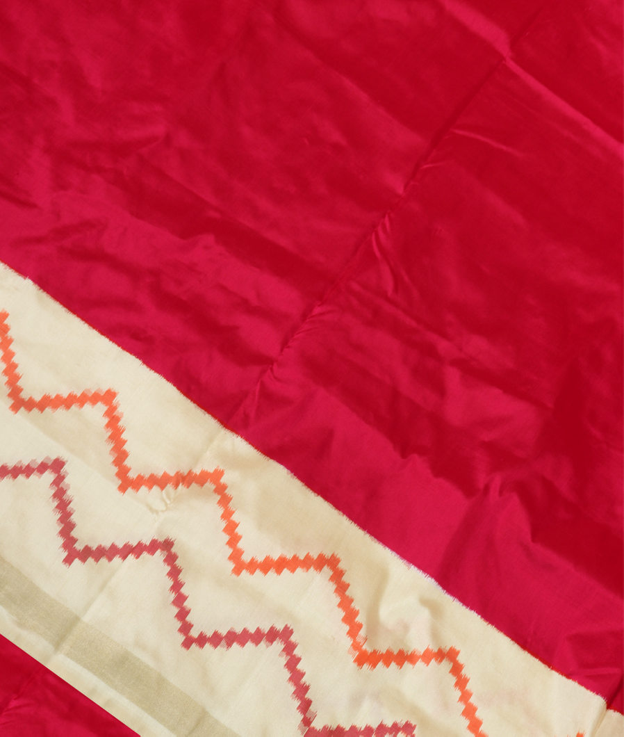 Magenta Ikat Silk Saree T3593485