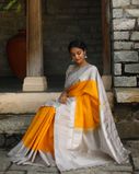 Yellow Handwoven Kanjivaram Silk Saree T3851976
