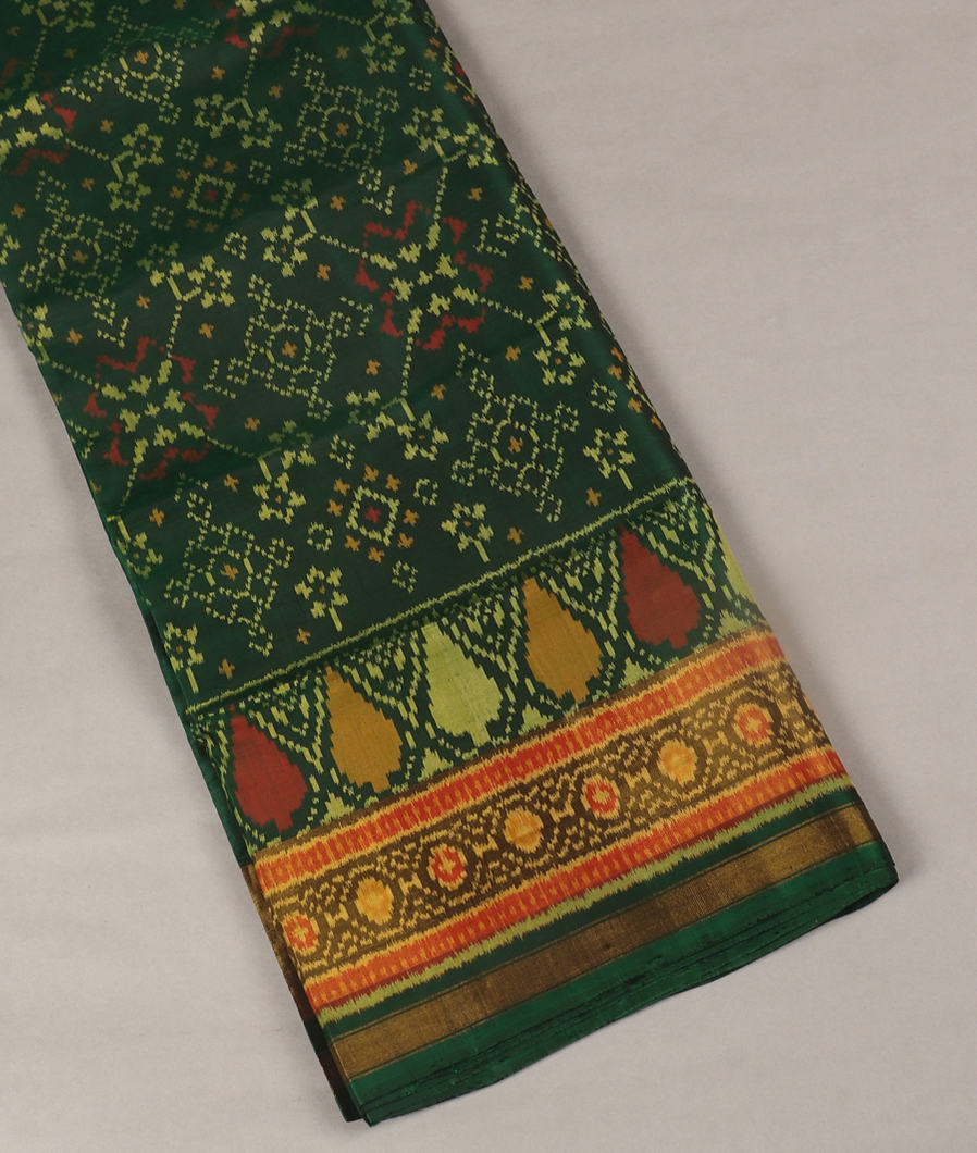 Bottle Green Patola Silk Saree T364364-image