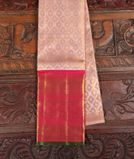 Peach Handwoven Kanjivaram Tissue Silk Pavadai T3995881