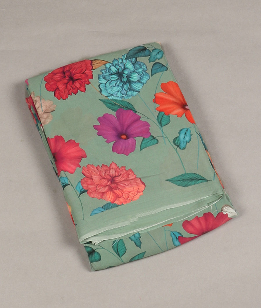 Green Crepe Silk Saree T389496-image