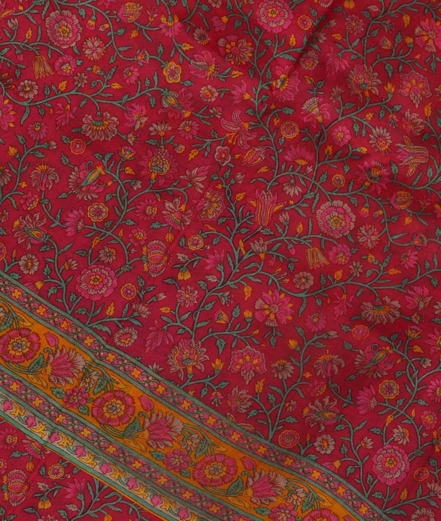 Purple Printed Silk Saree T3740264