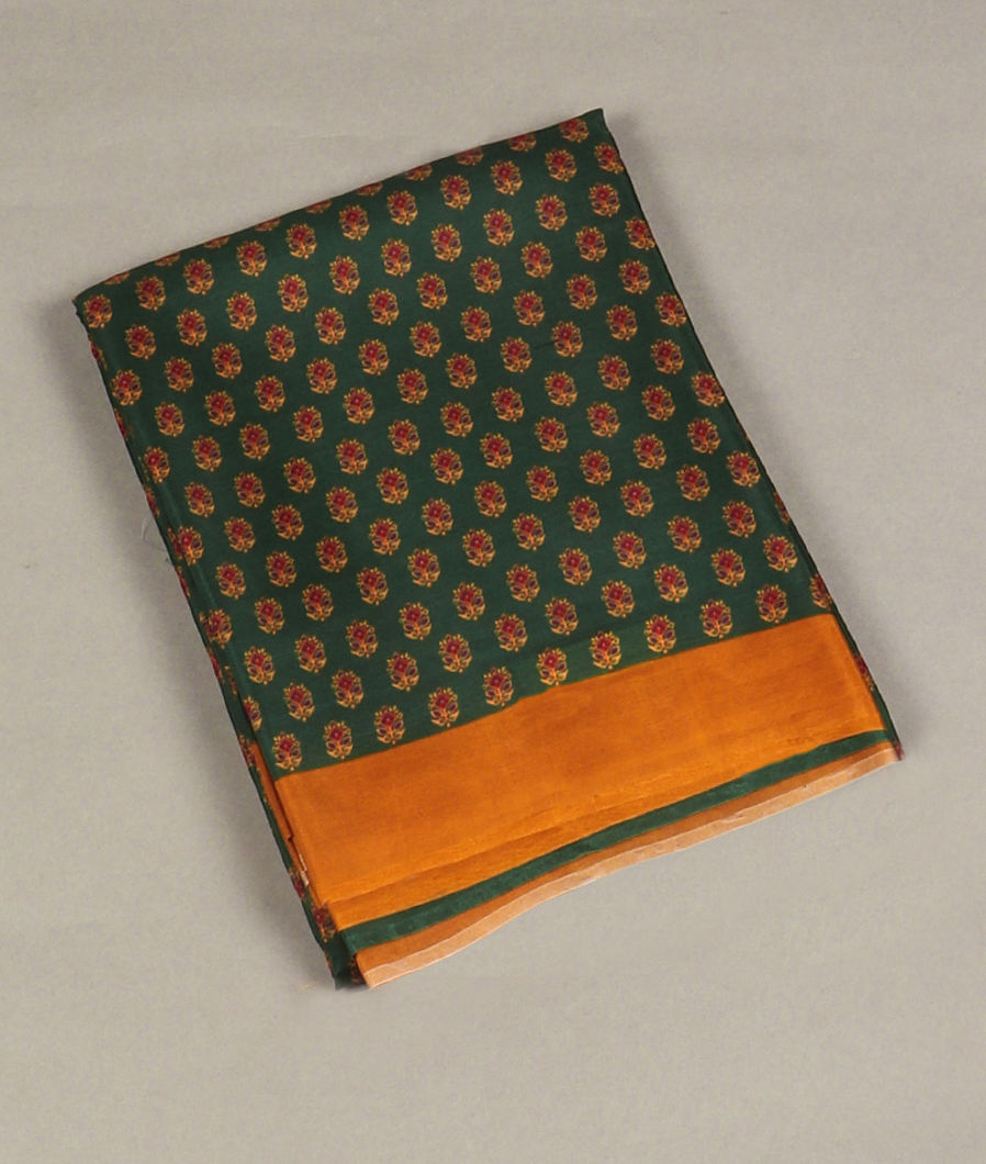 Green Printed Silk Saree T378362-image