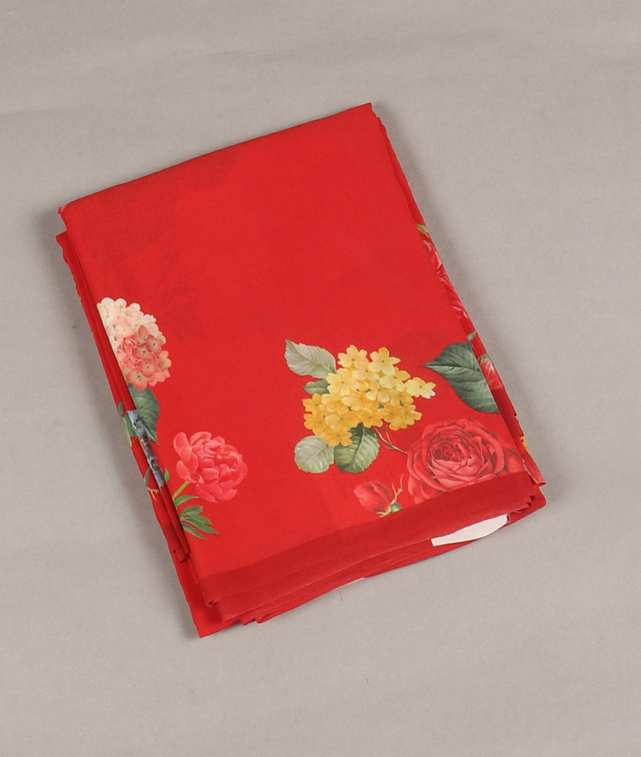 Red Crepe Silk Saree T328368-image