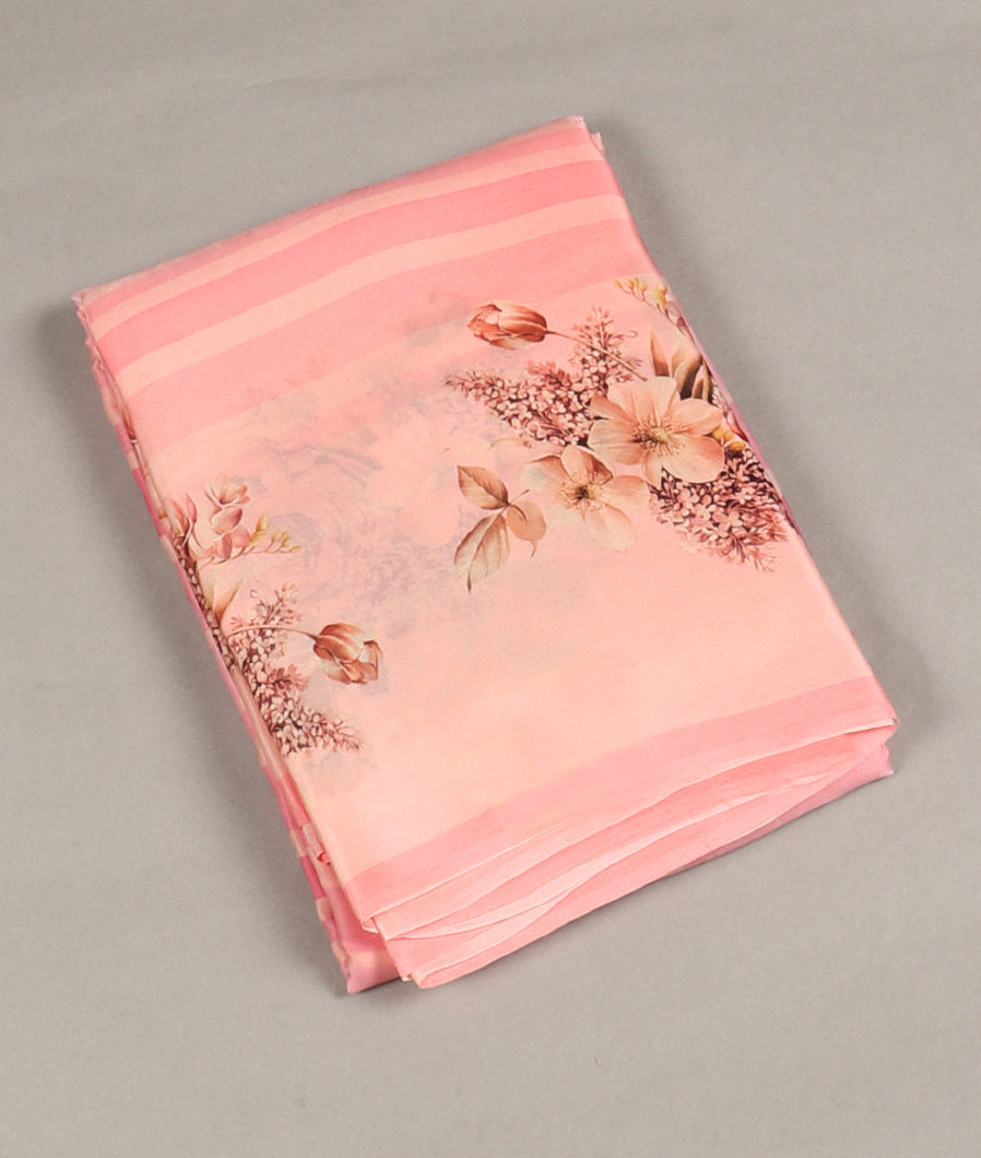 Pink Satin Crepe Silk Saree T360053-image