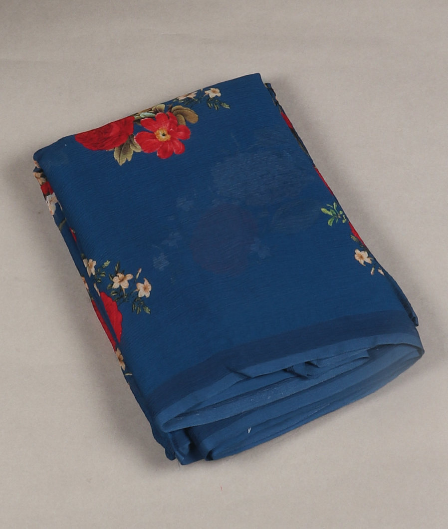 Blue Chiffon Silk Saree T330078-image