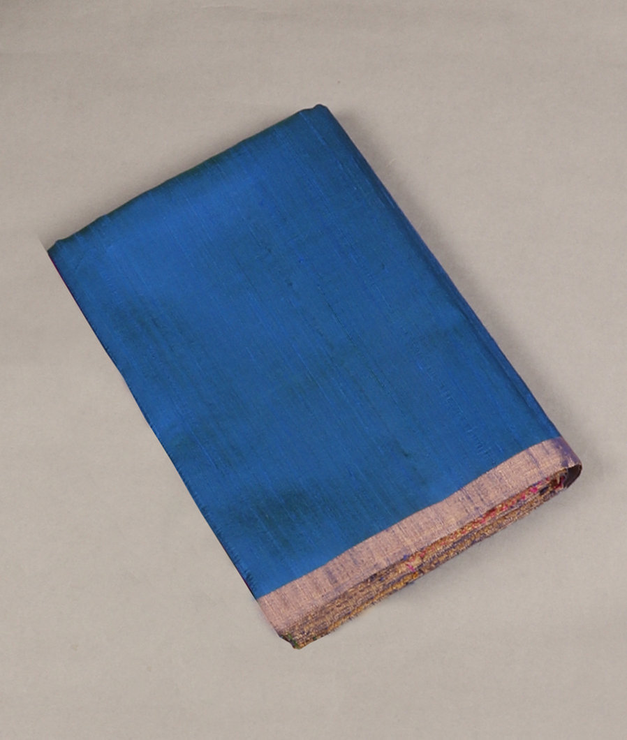 Blue Woven Raw Silk Saree T384326-image
