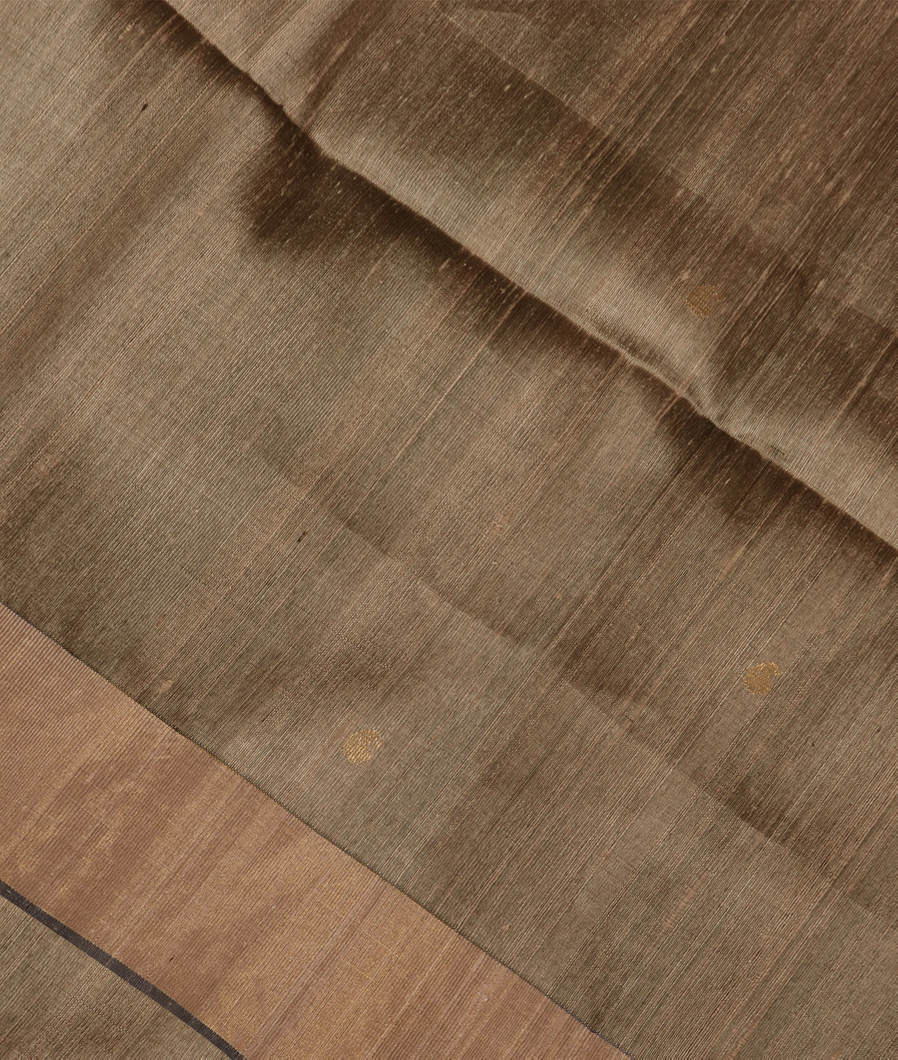 Grey Woven Raw Silk Saree T3403224