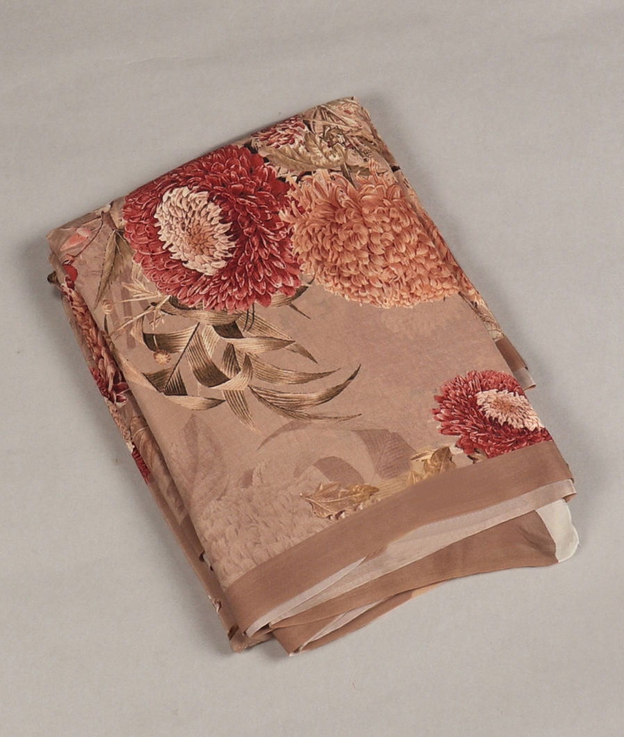 Beige Crepe Silk Saree T372142-image