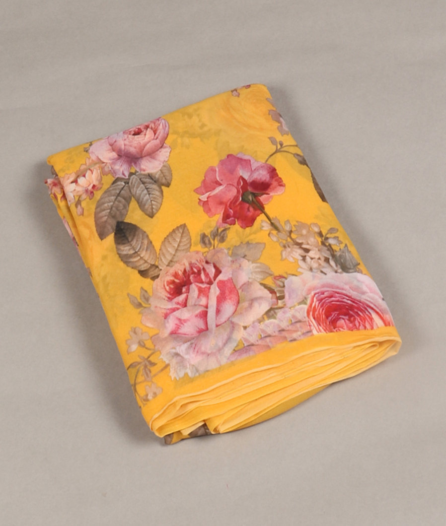 Yellow Chiffon Silk Saree T348875-image