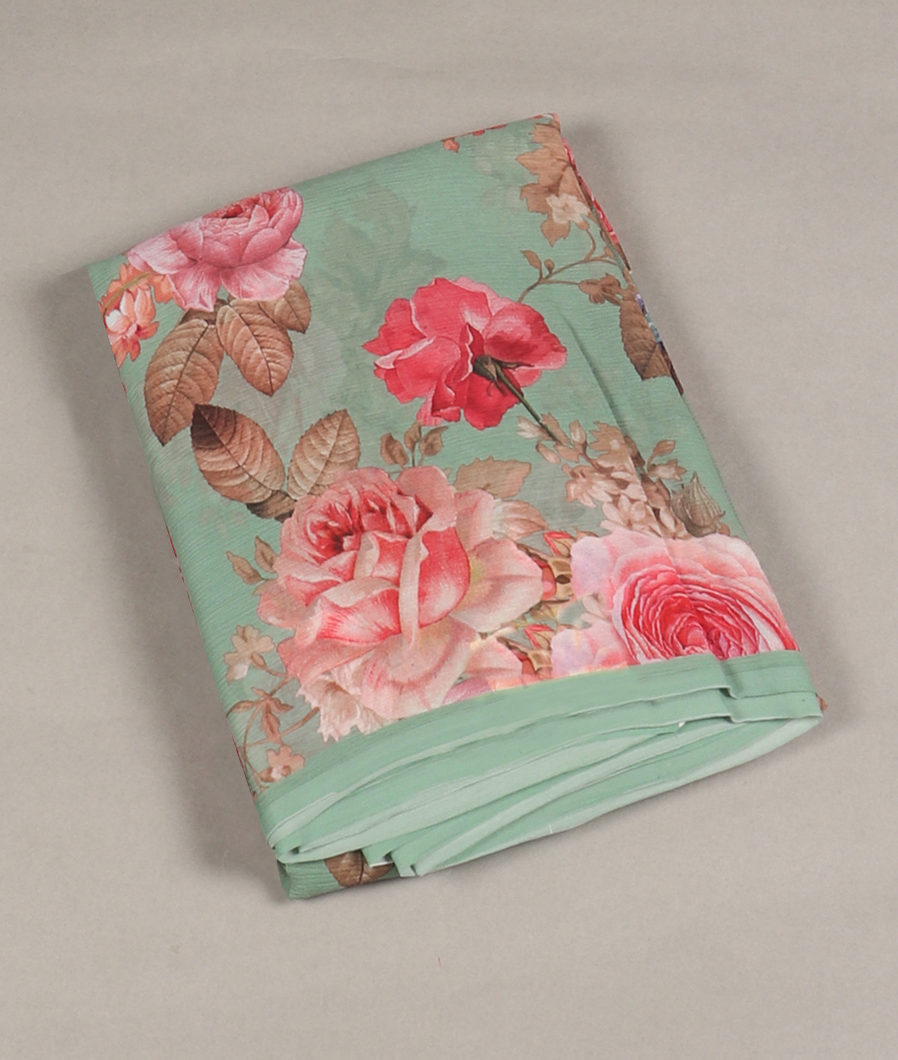 Green Chiffon Silk Saree T318707-image