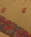 Khaki Georgette Silk Hand Embroidery Saree EZ16505