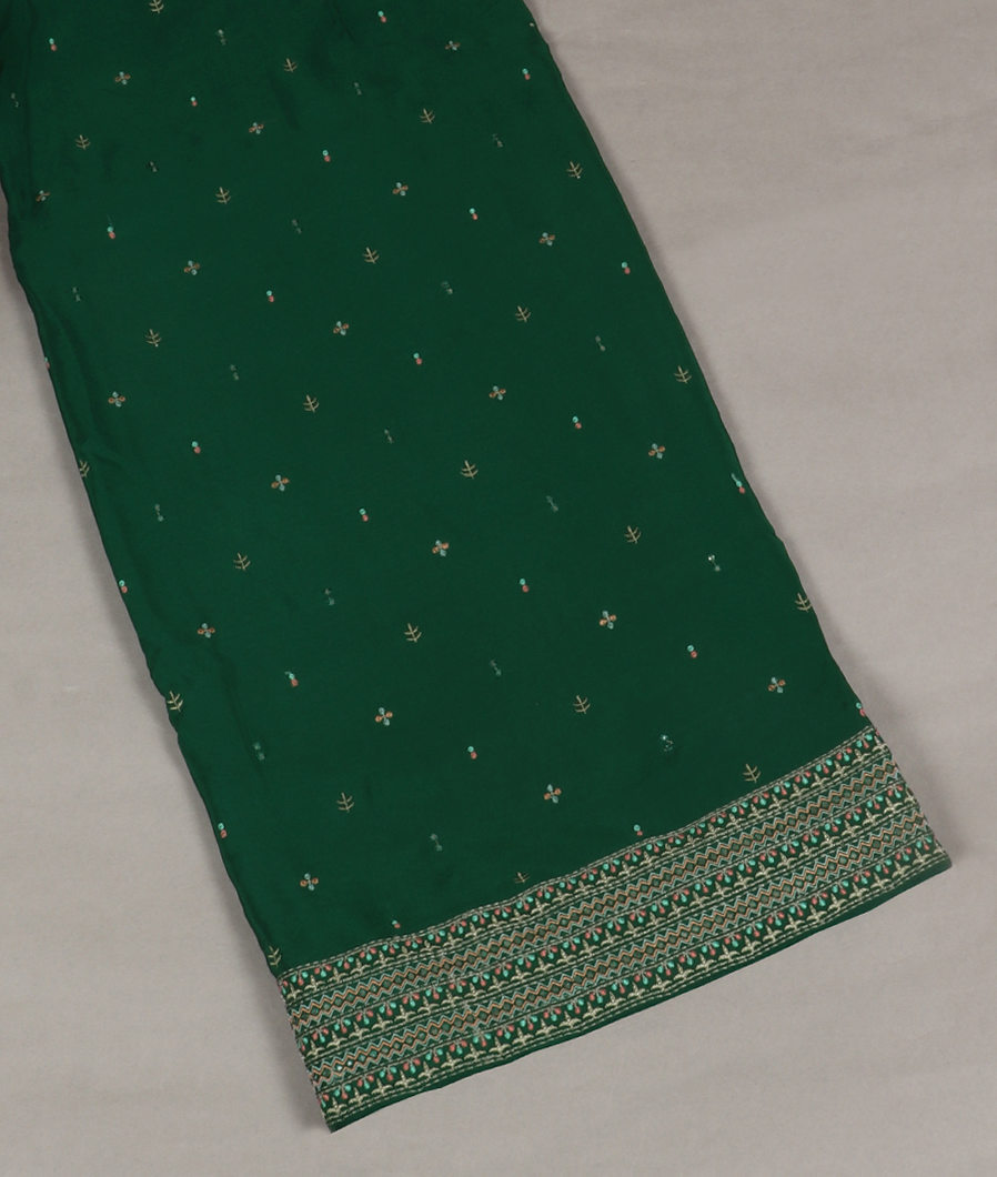 Green Crepe Silk Embroidery Saree T360089-image
