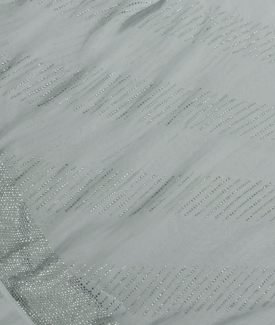 Powder Blue Georgette Silk Embroidery Saree T3618145