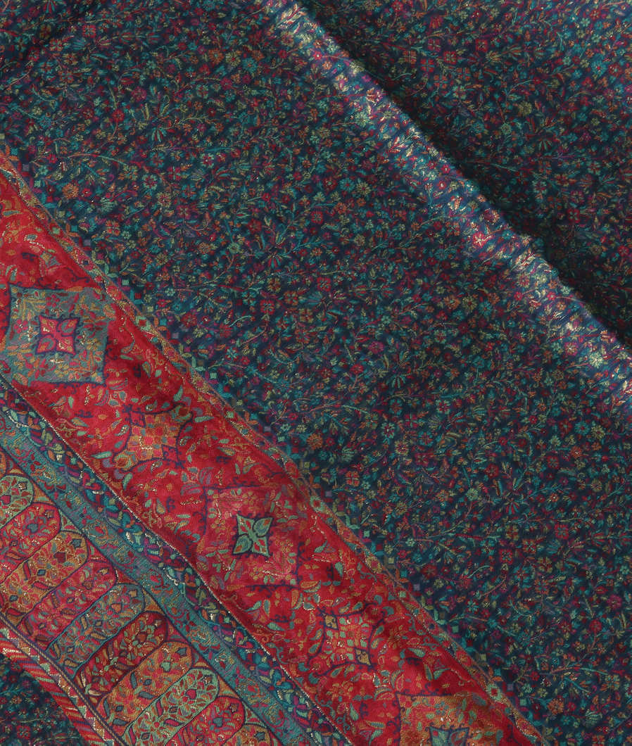 Blue Cashmere Kani Silk Saree T3704395