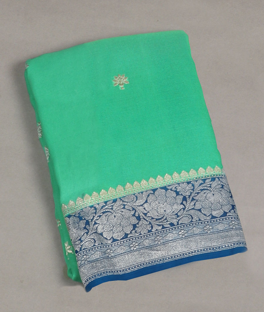 Green Georgette Silk Saree T322324-image