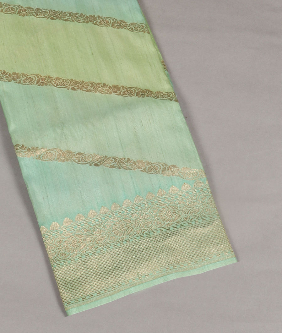 Green Banaras Tussar Georgette Saree T3493405