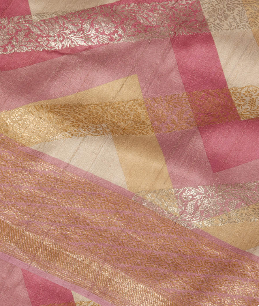 Multicolour Tussar Georgette Saree T3509855