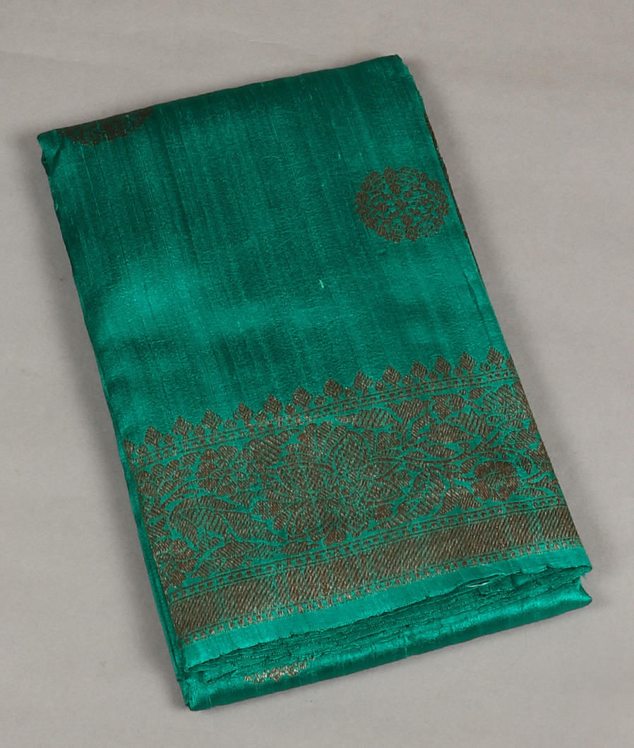 Greenish Blue Banaras Tussar Saree T403750-image