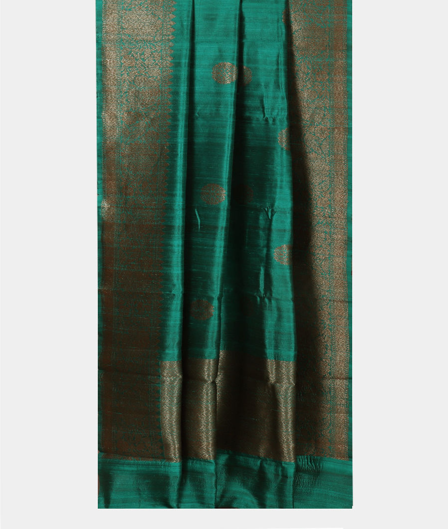 Greenish Blue Banaras Tussar Saree T4037502