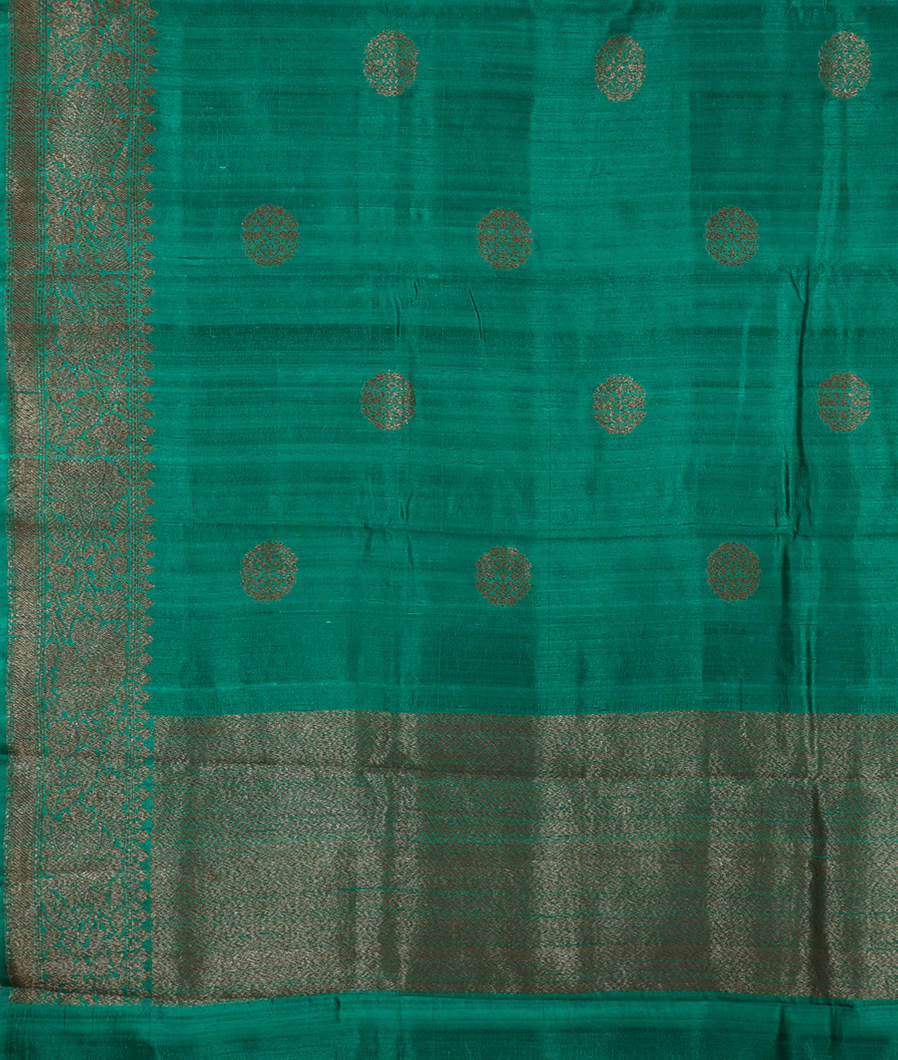 Greenish Blue Banaras Tussar Saree T4037504