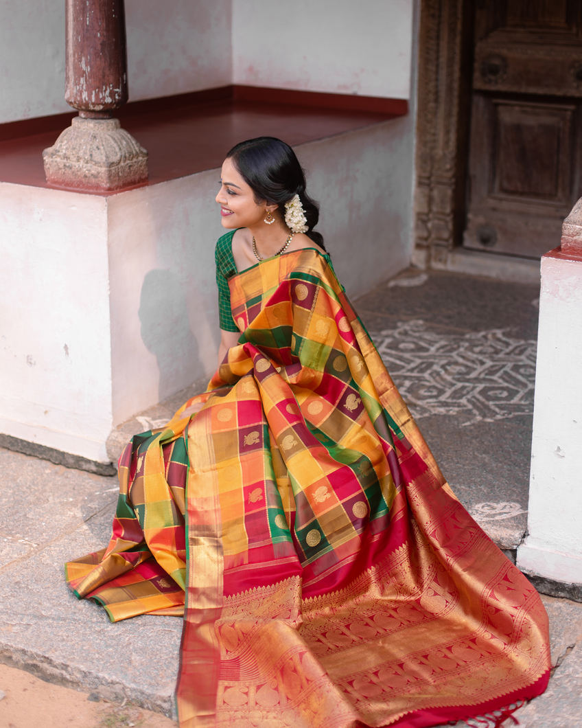 Mayil Weaved Peacock Motif Purple Saree