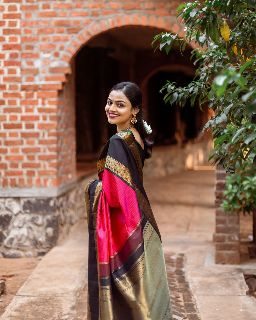 Pochampally Ikkat Silk Saree Black and Red is-1548 | Pattu Sarees