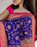 Blue Banaras Crepe Silk Saree T4038232