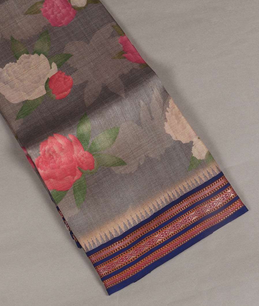 Grey Vidarbha Tussar Saree T318922-image
