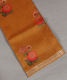 Mustard Yellow Tussar Printed Saree T3782201
