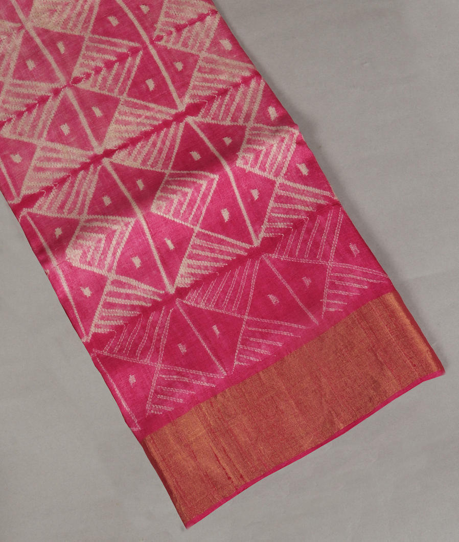 Pink Tussar Printed Saree T363408-image