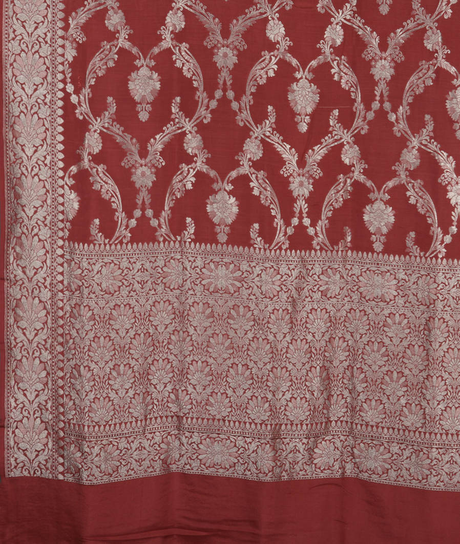 Dusty Pink Banaras Kathan Silk Saree T3964674