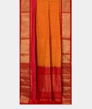 Yellowish Orange Ikat Silk Saree T3575892