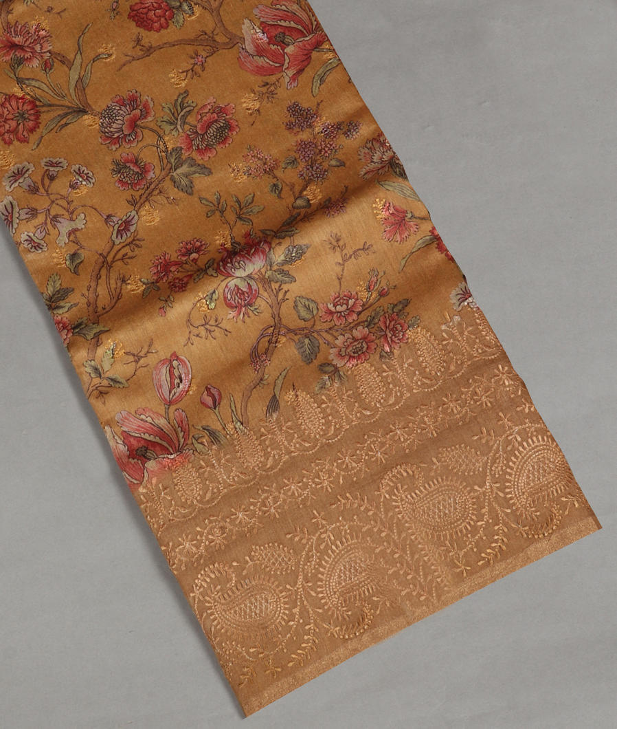 Beige Tussar Printed Saree T354087-image