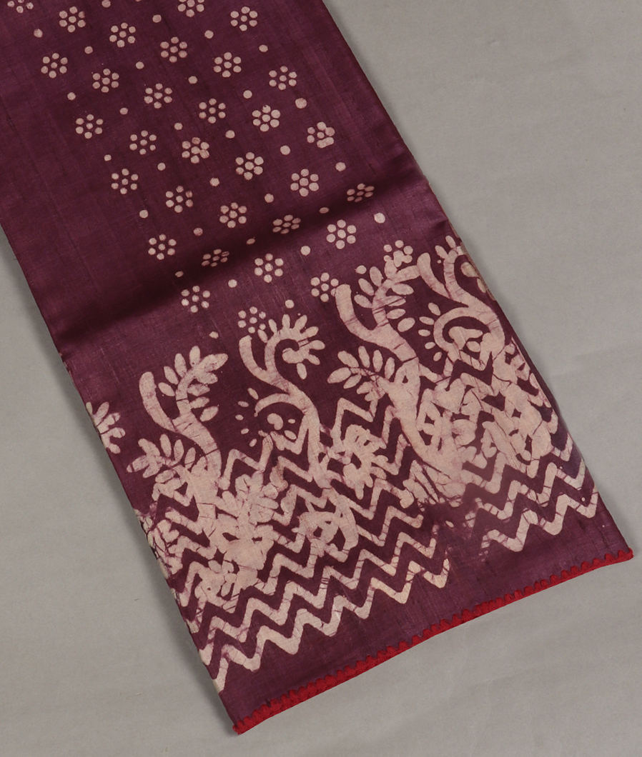 Purple Tussar Printed Saree T368190-image