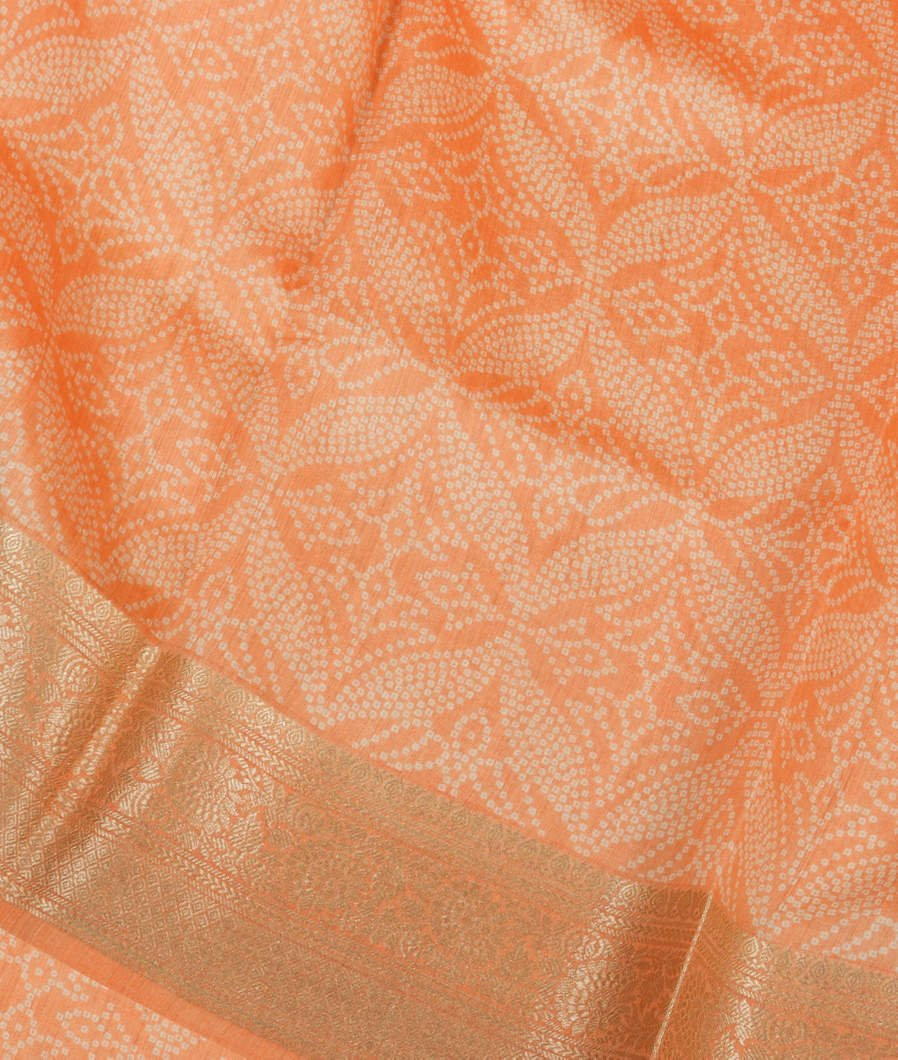 Peach Tussar Printed Saree T2835754